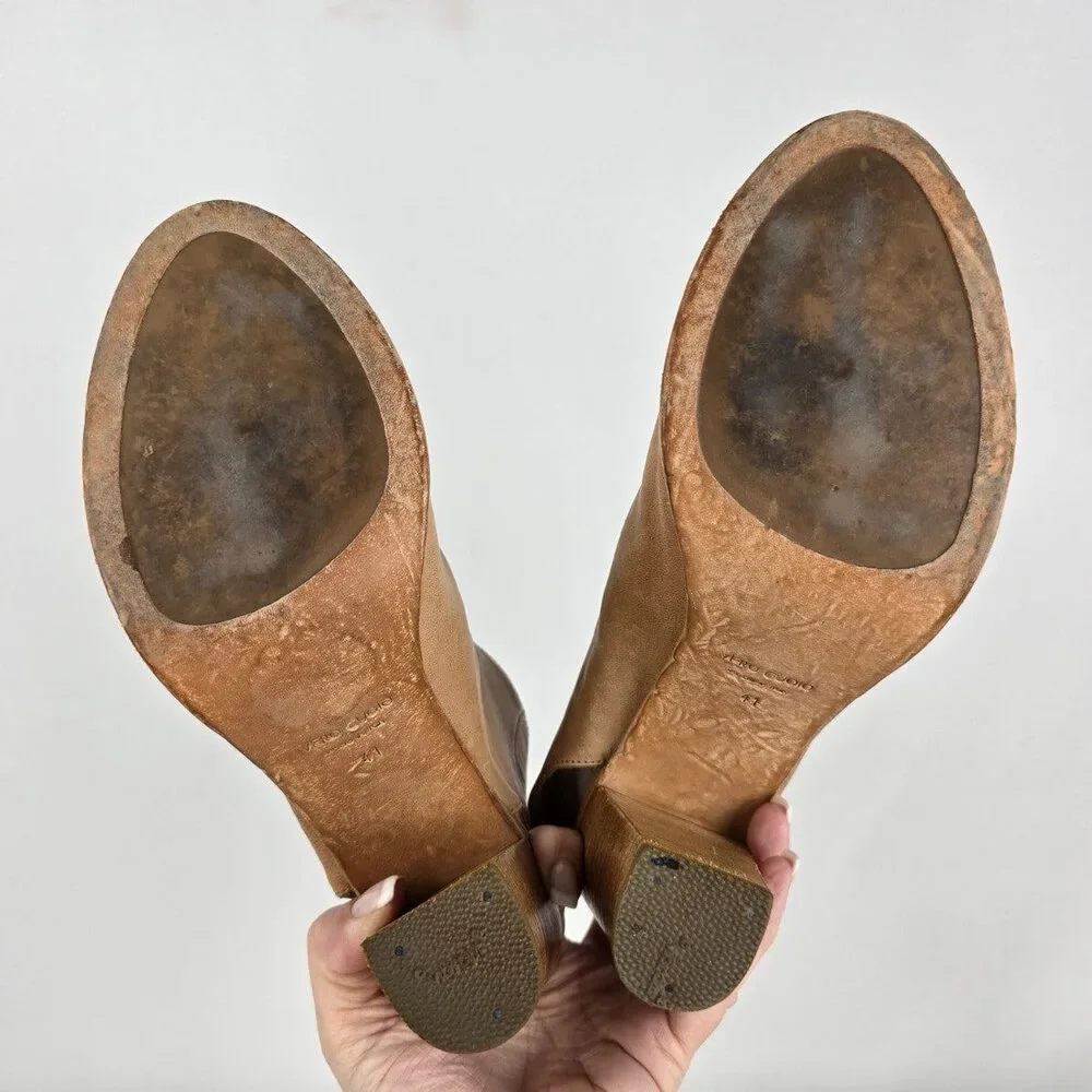 Mimosa Brown Leather Brown Leather Heeled Sandals Size 10.5 - Picture 6 of 7